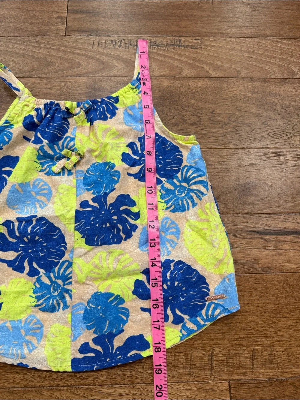 Tahari Girl 2 Piece Pants Tank Top Set Tropical Leaves- Size 10